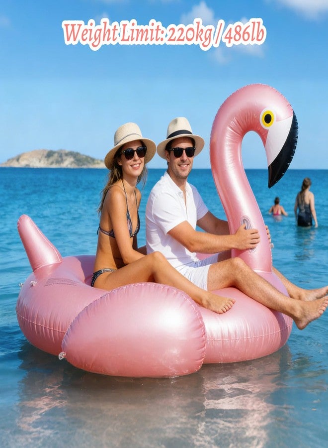 Blublu Park عوامة حمام سباحة فلامنجو قابلة للنفخ من بلوبلو بارك للبالغين مع دعم بمقبض متوازن، زينة حمام سباحة باللون الذهبي الوردي، كرسي استرخاء خارجي للشاطئ والسفر وحفلات الصيف والاسترخاء والتصوير الفوتوغرافي تحت الماء (74 بوصة) - Image 4