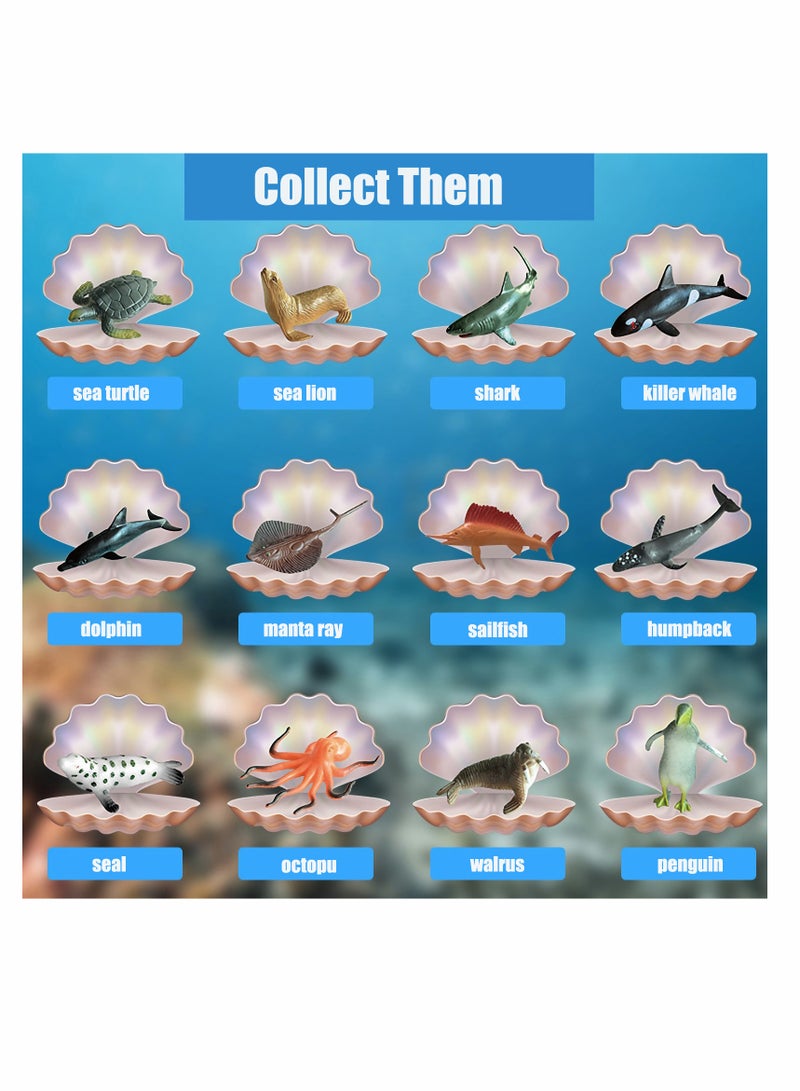 KASTWAVE Archaeological excavation toys 12 Different Fossil/Eggs with 12 Excavation Kits， Excavation Educational Science Gifts for Kids Party Archaeology Paleontology Toy (Ocean fossils) - Image 5