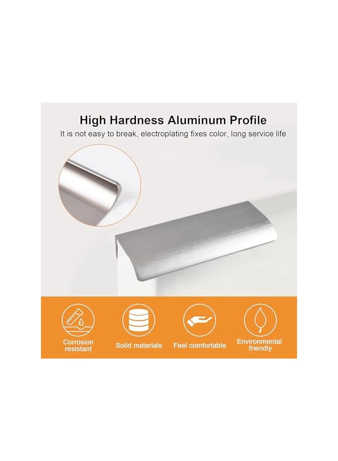 promass Finger Edge Pull, 8 PCS Concealed Handle Modern Style Drawer Handle, Aluminum Alloy Invisible Handle Wardrobe Handle for Cabinet Hardware Drawer, 100 mm/Brushed Nickel - Image 3