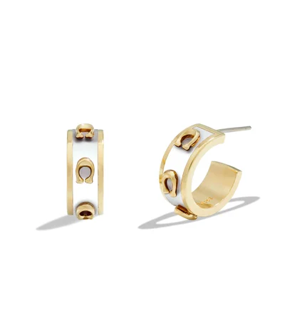 COACH Signature Enamel Hoop Earrings