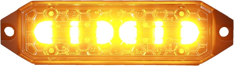 Unicorn Lighting UT02 Ultimate Thin Surface Mount Warning Emergency Strobe Grille Light Head [SAE class 1] for Police Car Ambulance and Tow Truck Construction Vehicle Amber - Image 1