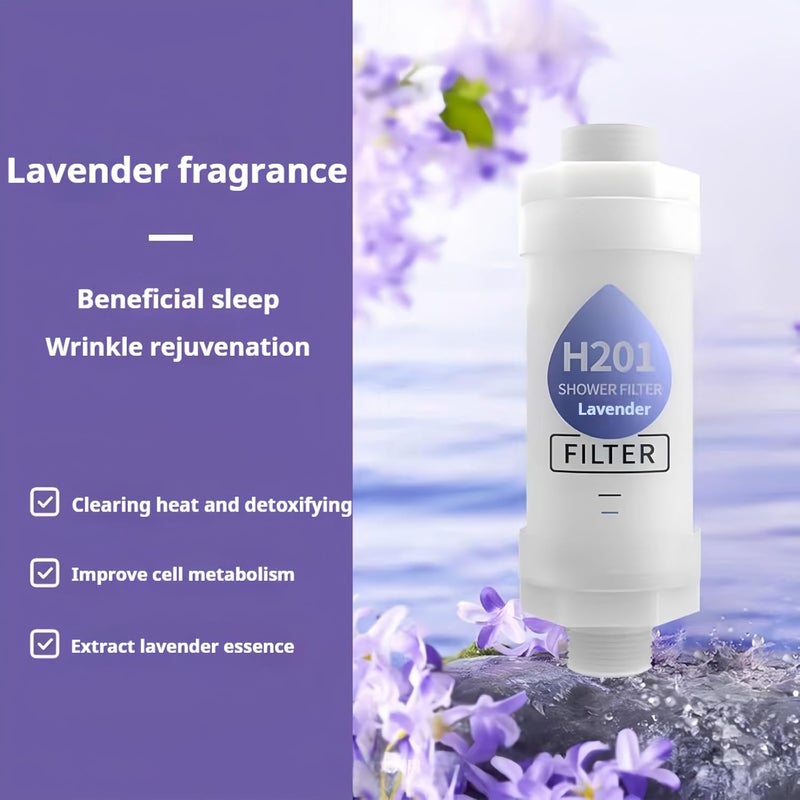 Fejytor Lavender Vitamin Shower Filter, Aromatherapy Shower Infuser, Shower Head Filter for Hard Water Softener, Filters Impurities, Rust Removal, Chlorine Removal, Anti Hair Loss, Prevents Dry Skin - Image 2