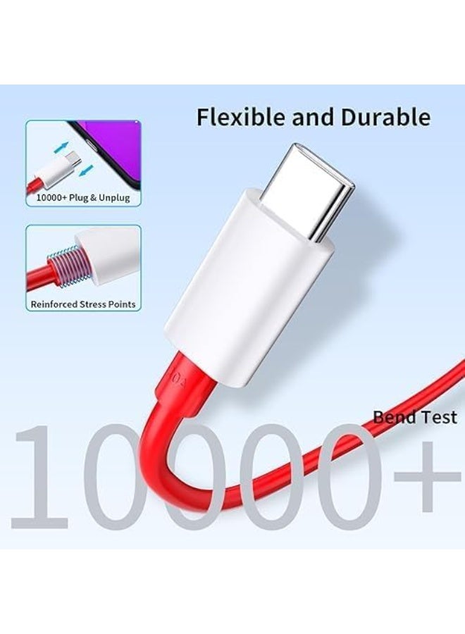ليناكز الأصلي شاحن بقوة 120 واط متوافق مع هواتف ون بلس، محول مزود بكابل USB من النوع C، متوافق مع هواتف ون بلس 12/11/CE 3/CE 2/2T وغيرها | (محول وكابل) - Image 2