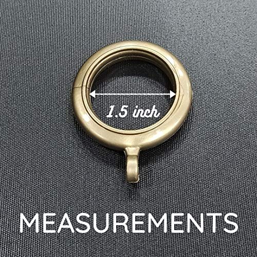 FAPBADRI Heavy Quality Plastic Curtain Rings, Standard Size for Any 1 inch Curtain Rod/Pipe, Provision to Insert a Hook at The end of The Ring, Colour Antique Gold, 20 Pieces - Image 3
