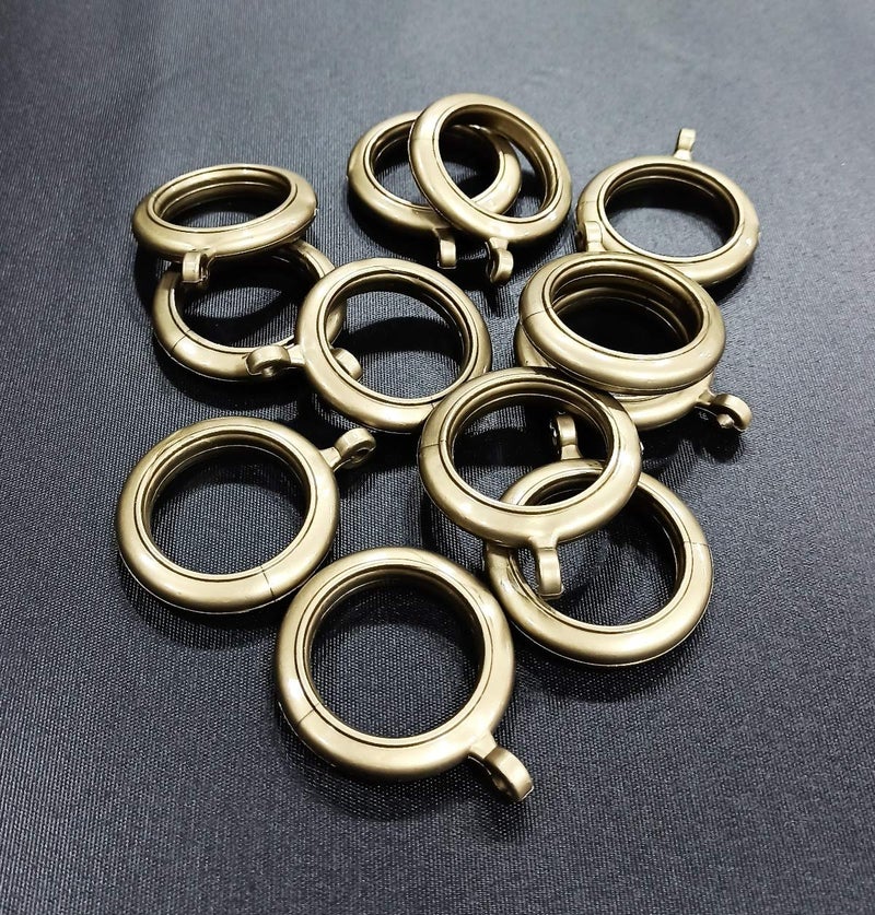 FAPBADRI Heavy Quality Plastic Curtain Rings, Standard Size for Any 1 inch Curtain Rod/Pipe, Provision to Insert a Hook at The end of The Ring, Colour Antique Gold, 20 Pieces - Image 4