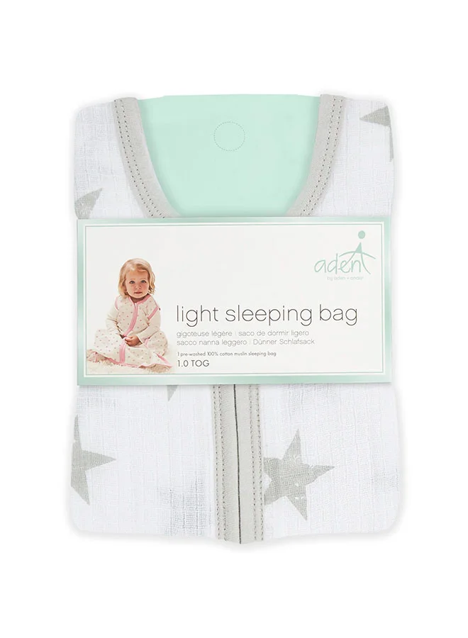 aden + anais Essentials Cotton Muslin 1.0 Tog Light Sleeping Bag Dusty For 0 To 6 Months