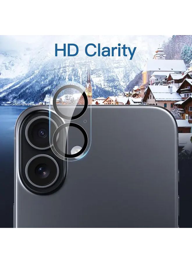 2 Pack 9H Tempered Glass Camera Lens Protector for iPhone 16 Clear Anti Scratch Case Friendly - Image 2