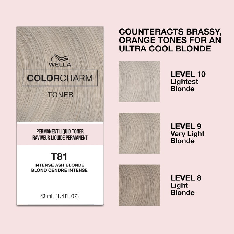 COLORCHARM Permanent Liquid Toners| Neutralize Brass| Free of Parabens| Vegan| T81 Intense Ash Blonde| 1.4 Fl Oz - Image 4