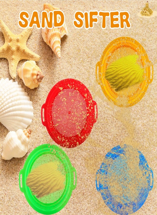 Restroma 12 Pack Kids Sand Sifter Sieve Plastic Sand Strainer Beach Toys Sifting Pan for Child Boys Girls Beach Finding Treasure Tools Party Supplies, 4 Colors - Image 3