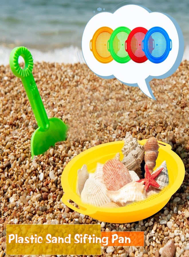 Restroma 12 Pack Kids Sand Sifter Sieve Plastic Sand Strainer Beach Toys Sifting Pan for Child Boys Girls Beach Finding Treasure Tools Party Supplies, 4 Colors - Image 5