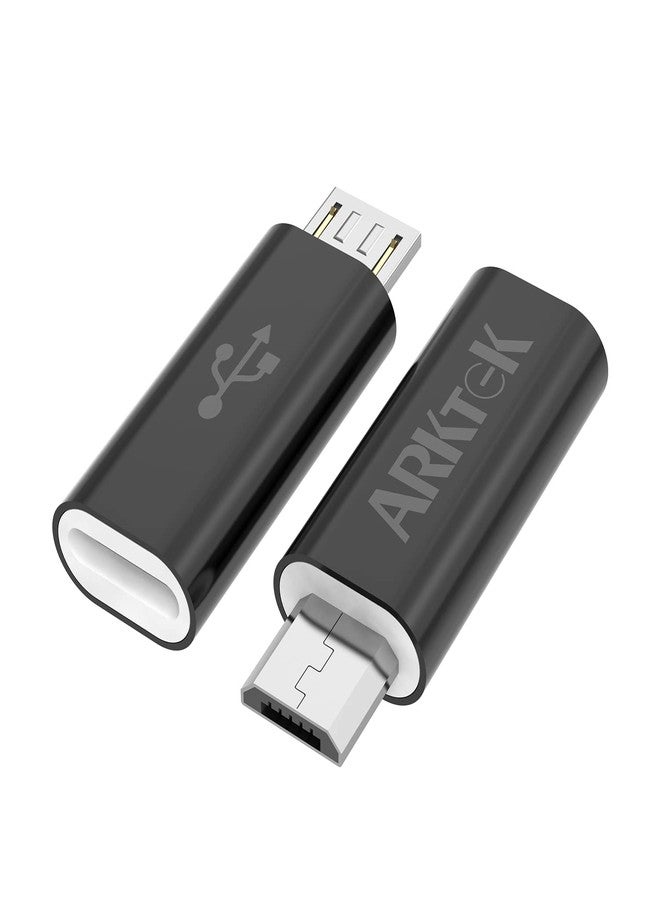 ARKTEK Micro USB to USB C Adapter, Type C Female to MicroUSB Male Converter for OTG Data Sync (Black, Micro USB to Type C) - Image 1