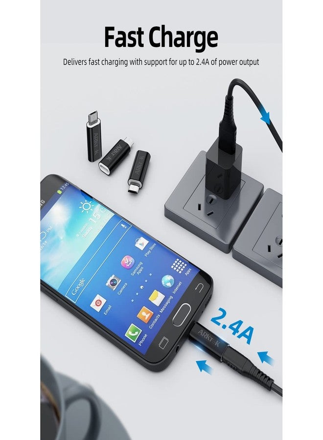 ARKTEK Micro USB to USB C Adapter, Type C Female to MicroUSB Male Converter for OTG Data Sync (Black, Micro USB to Type C) - Image 5