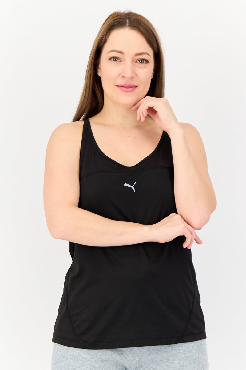PUMA Women Sportswear Fit Sleeveless Running Tank Top, Black - Image 1