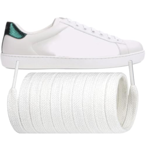 Endoto Shoelaces for Gucci Ace Flat Shoe Laces Replacement Sneakers Shoes StringsColorWhiteSize47Inch - Image 1