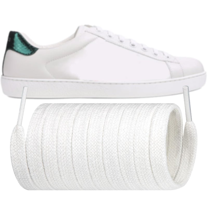 Endoto Shoelaces for Gucci Ace Flat Shoe Laces Replacement Sneakers Shoes StringsColorWhiteSize47Inch - Image 2