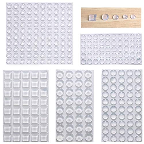 Rui Cabinet Door Bumpers Clear Self Adhesive Noise Dampening Bumper Pads 272Pcs Silicone Rubber Bumpers for Drawers Picture Frames Cutting Board and Furniture Surface Protection 5 Sizes Pack - Image 1