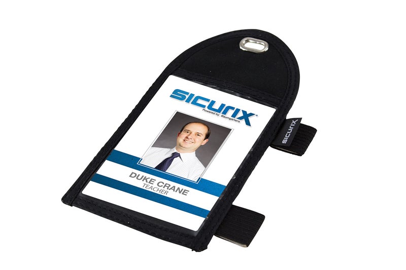 SICURIX Vertical Badge Holder with Pen Loop, Black (55710) - Image 1