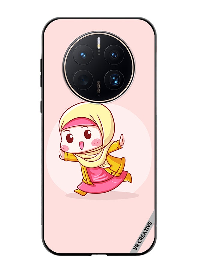 VR CREATIVE Protective Case Cover For Huawei Mate 50 Pro Cute Lady In Hijab Design Multicolour - Image 1