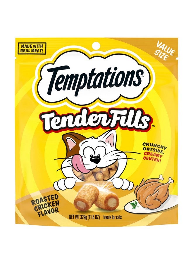 تيمبتيشنز حشوات طرية مقرمشة وناعمة للقطط البالغة بنكهة الدجاج المشوي، عبوة 11.6 أونصة - Image 1