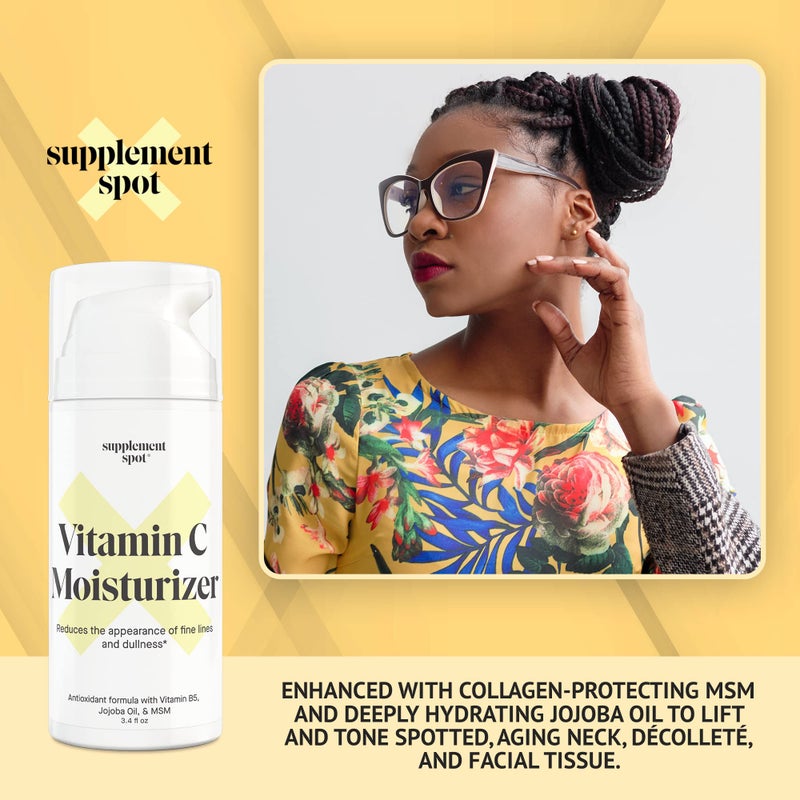 Supplement Spot Antioxidant C Moisturizer - Revitalizing Vitamin Lotion w/Vitamin E Oil & Jojoba Oil â€“ Vitamin Face Moisturizer For Fine Lines & Wrinkles - Suitable For All Skin Types - Image 3