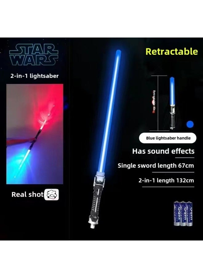 Generic - Laser Sword Retractable Lightsaber Two-in-one Seven-color Flash Stick Stall Export Special Logo-Color:1 Light/Blue-telescopic (Silent)-no Battery Pack - Image 1