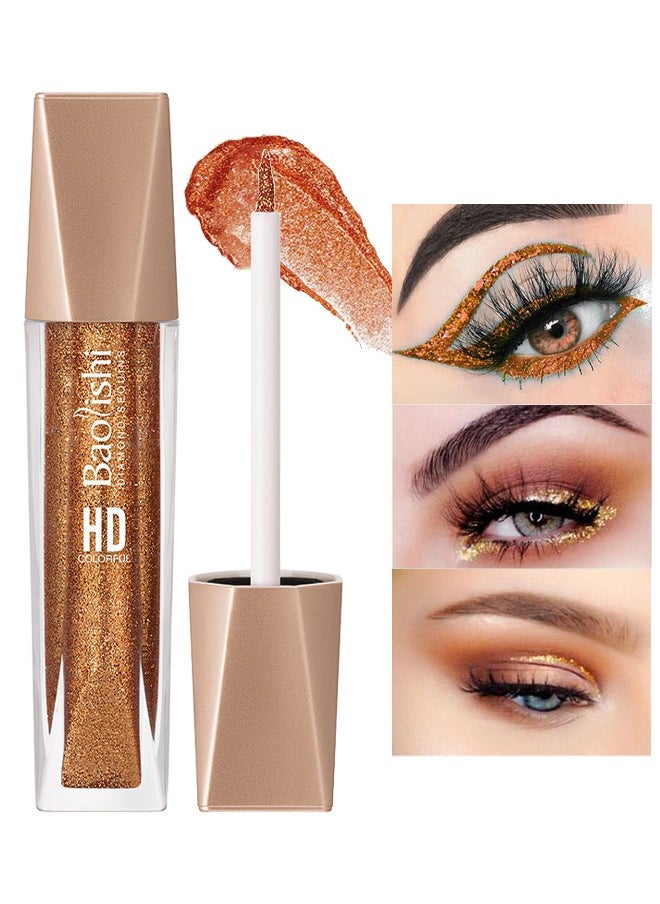Liquid Glitter Eyeliner, Liquid Shimmer Eyeliner Waterproof Metallic Eyeliner Smudge-Proof Suitable For Women, Glitter Eyeliner For Eye Makeup