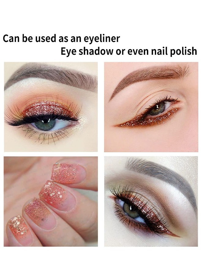 Liquid Glitter Eyeliner, Liquid Shimmer Eyeliner Waterproof Metallic Eyeliner Smudge-Proof Suitable For Women, Glitter Eyeliner For Eye Makeup
