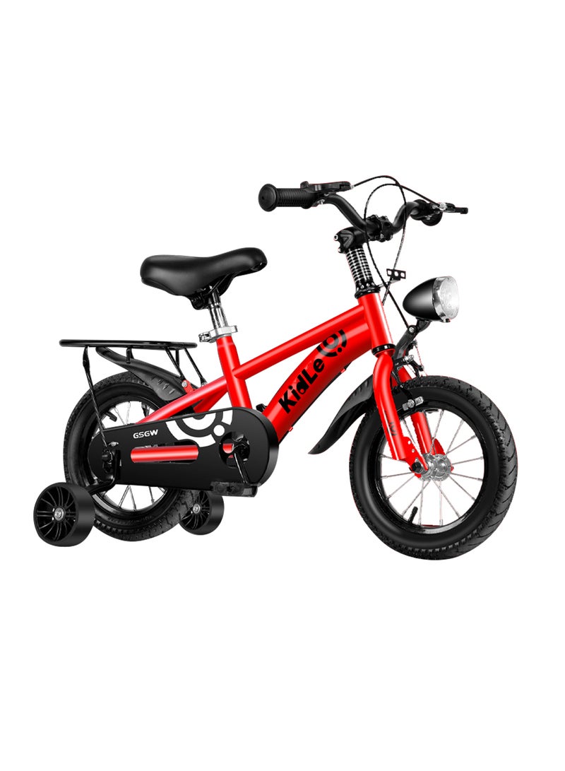 Kidle 12-18 Inch Kids Bike High Carbon Steel Kids' Bike Children's Bicycle For 2-12 Years Old Girls And Boys With Training Wheels With Headlight Adjustable Seat Tail Rear Rack Wear-Resistant Tires Sensitive Brakes Safe and Stable - Image 1