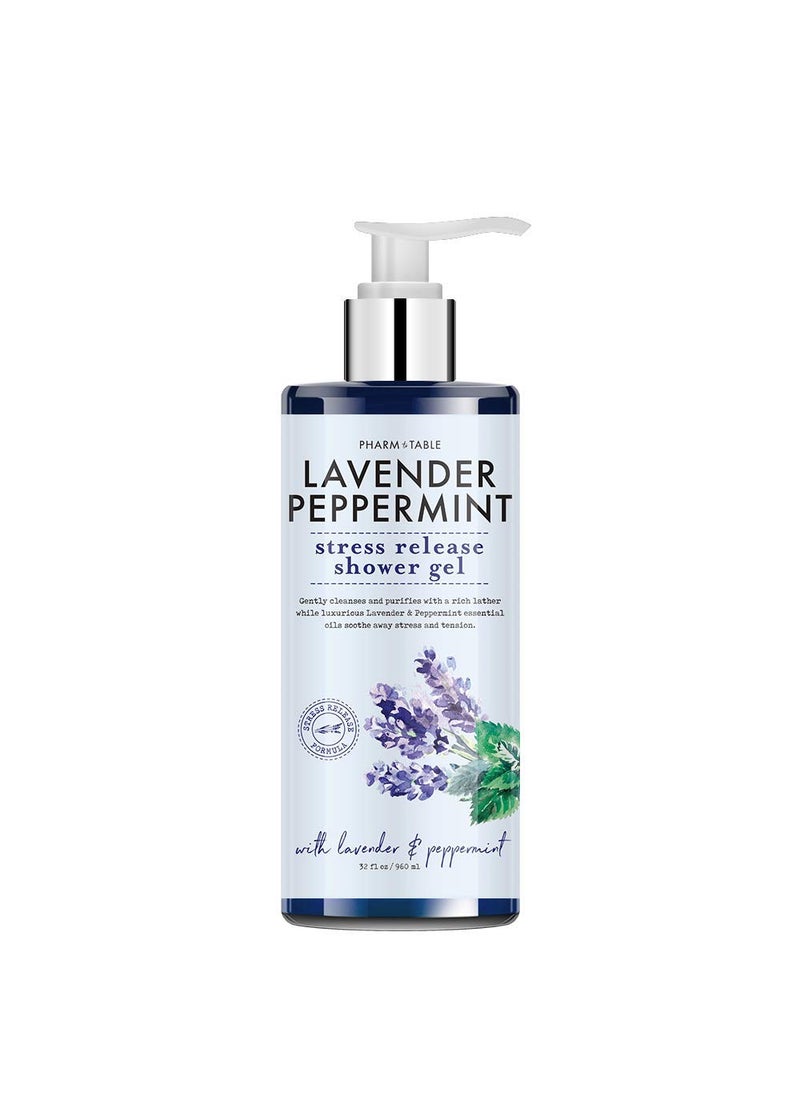 Pharm to Table - Stress ReleaseLavender  Peppermint Shower Gel Body Wash 32oz  960m - Image 1