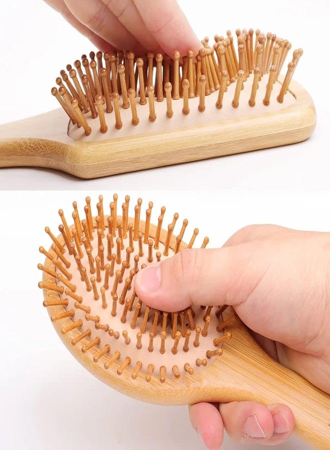 eHOMEA2Z Bamboo Hair Brush with bamboo bristles | Wooden Hair Brush for Women & Men | Wooden Brush for Hair Large Hairbrush for Women | Paddle Hair Brush Paddle Brush for Women (RECTANGLE SHAPE) - Image 1