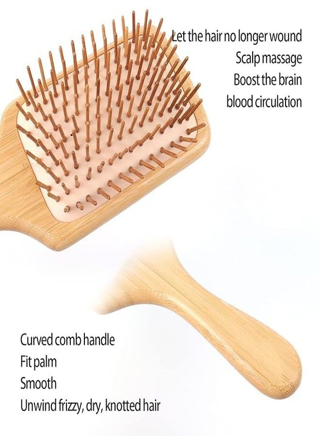 eHOMEA2Z Bamboo Hair Brush with bamboo bristles | Wooden Hair Brush for Women & Men | Wooden Brush for Hair Large Hairbrush for Women | Paddle Hair Brush Paddle Brush for Women (RECTANGLE SHAPE) - Image 2