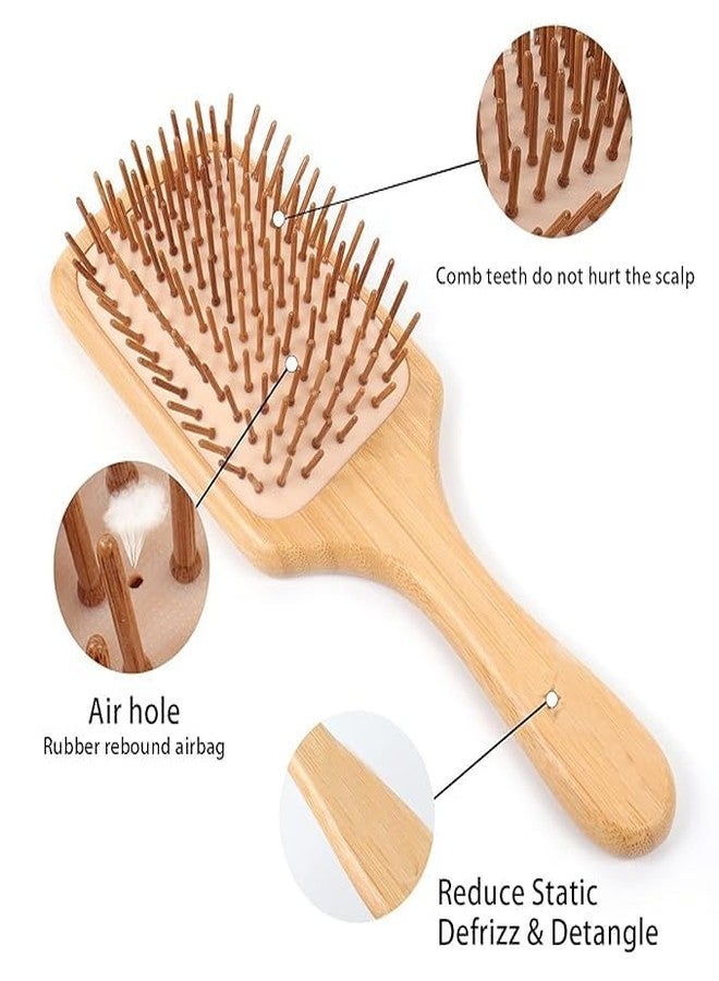 eHOMEA2Z Bamboo Hair Brush with bamboo bristles | Wooden Hair Brush for Women & Men | Wooden Brush for Hair Large Hairbrush for Women | Paddle Hair Brush Paddle Brush for Women (RECTANGLE SHAPE) - Image 4