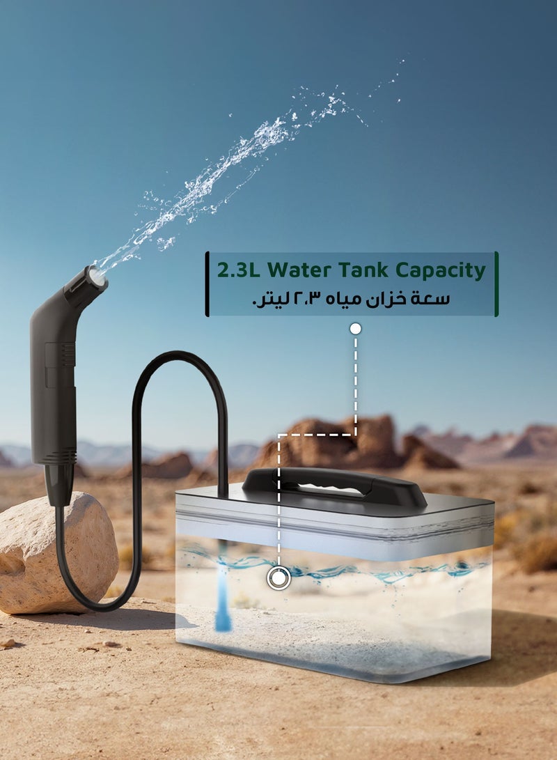 GREEN LION Portable Travel Bidet / Long Hose Length / Significant Battery capacity / IPX6 Waterproof / Considerable Water Container / Reliable Performance - Black - Image 3