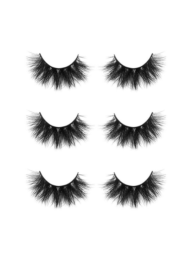 mikiwi 3D Mink Lashes Mikiwi D3903 3 Pairs Lashes Mink Eyelashes Thick Handmade Full Strip Lashes Cruelty Free Luxury Makeup 20Mm Mink Eyelashes (D3903) - Image 2