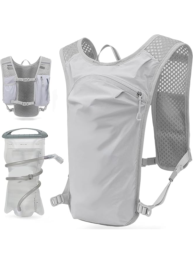 PROMASS Running Hydration Vest Backpack,Lightweight Insulated Pack With 1.5L Water Bladder Bag Daypack For Hiking Trail Running Cycling Race Marathon For Women Men