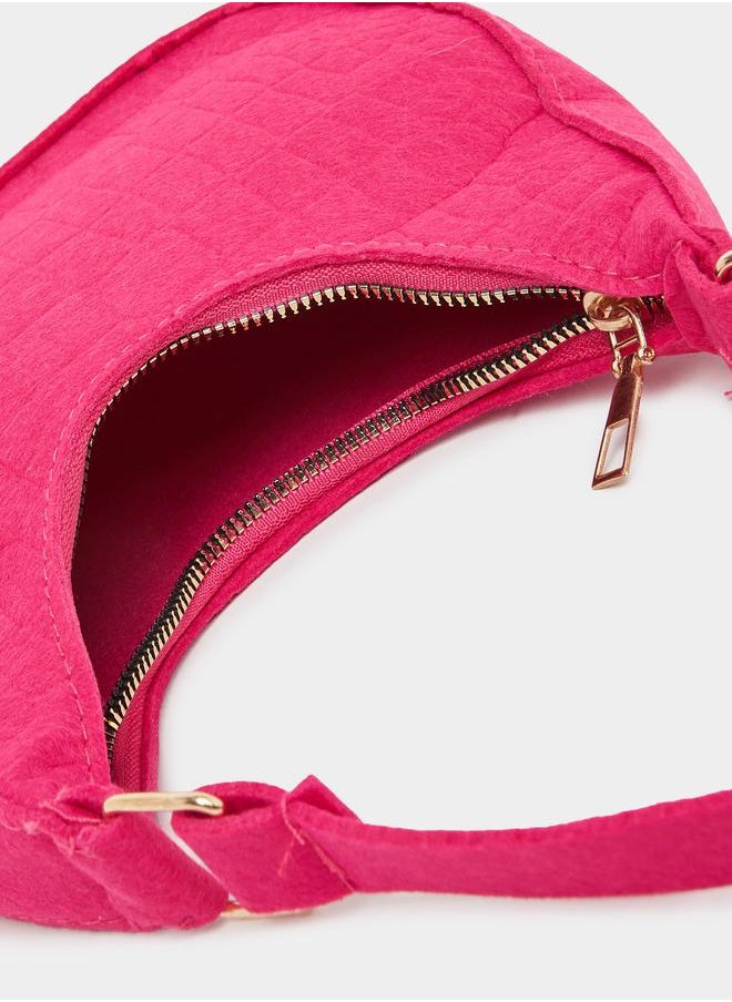 Styli Styli Croc-Textured Hobo Bag with Zip Closure  - Image 4