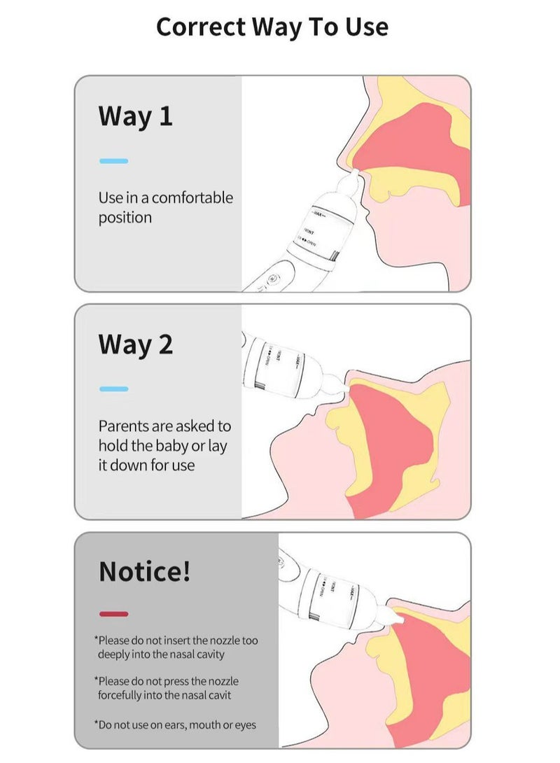 Electric Nasal Aspirator X70 for Babies & Toddlers, Adjustable Suction, Soft Silicone Tip, Clears Thick & Liquid Mucus, USB Rechargeable Baby Nose Cleaner - Image 3