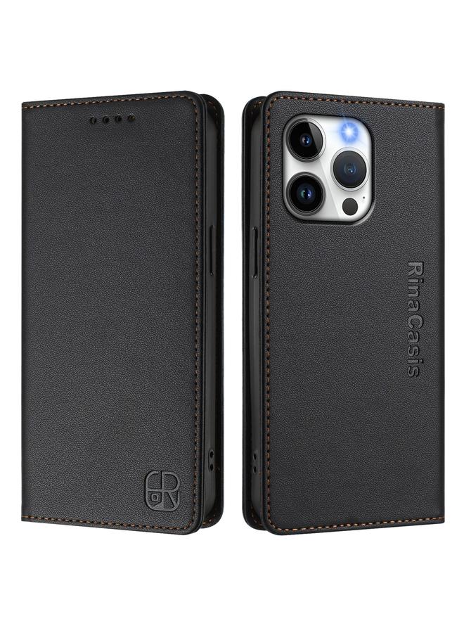 اس-توب جراب هاتف iPhone 14 Pro Max RC01 من الجلد ثنائي الطي مع خاصية الشفط المغناطيسي بتقنية RFID - Image 2