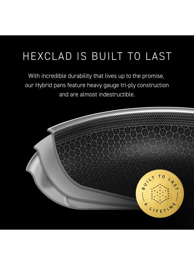 HexClad Hybrid Nonstick 18 cm Frying Pan with Tempered Glass Lid, Stay-Cool Handle, Dishwasher and Oven Safe, Induction Ready, Compatible with All Cooktops, (CWPNLD07) - Image 5