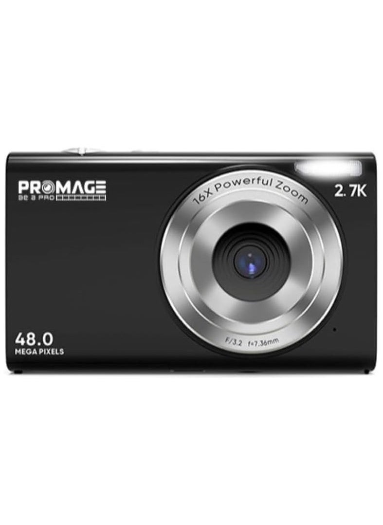 PROMAGE Digital Camera, Autofocus UHD 4K Vlogging Camera with 32GB Card, 48MP 16X Digital Zoom Digital Camera  - Image 2