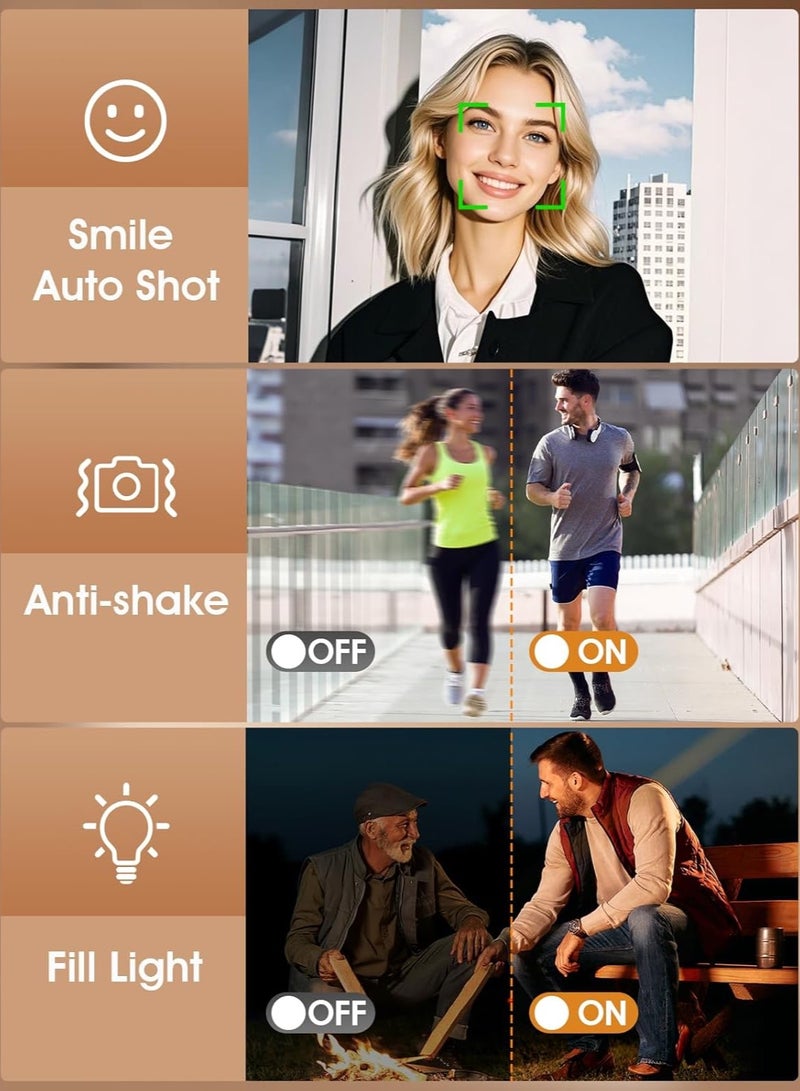Digital Camera, Autofocus UHD 4K Vlogging Camera with 32GB SD Card & 2 Batteries, 48MP 16X Digital Zoom Digital Camera
