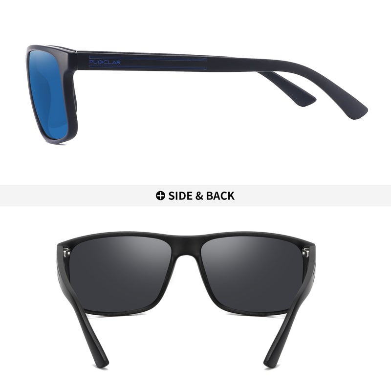 بوكيلار نظارات شمسية قطبية PUKCLAR للرجال والنساء - مستطيلة للسير في الجبال خفيفة الوزن مصنوعة من مادة TR90 إطار مقاوم لأشعة UV400 للاستخدام الرياضي والخارجي وغولف وركوب الدراجات والصيد - Image 5