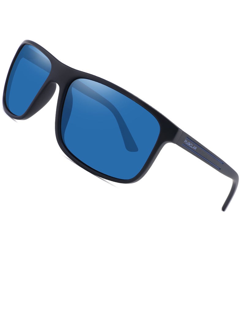 بوكيلار نظارات شمسية قطبية PUKCLAR للرجال والنساء - مستطيلة للسير في الجبال خفيفة الوزن مصنوعة من مادة TR90 إطار مقاوم لأشعة UV400 للاستخدام الرياضي والخارجي وغولف وركوب الدراجات والصيد - Image 1