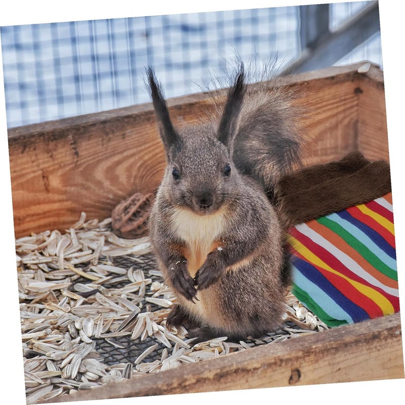 Beavorty Small Pet Hammock Warm Cotton Nest 25x30cm Rainbow Stripes for Hamster Squirrel Bedding Pouch Comfortable Pet Supplies - Image 5