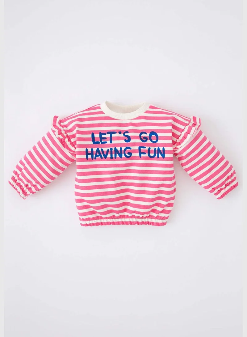 DeFacto BabyGirl Bike Neck Long Sleeve Knitted Sweatshirt