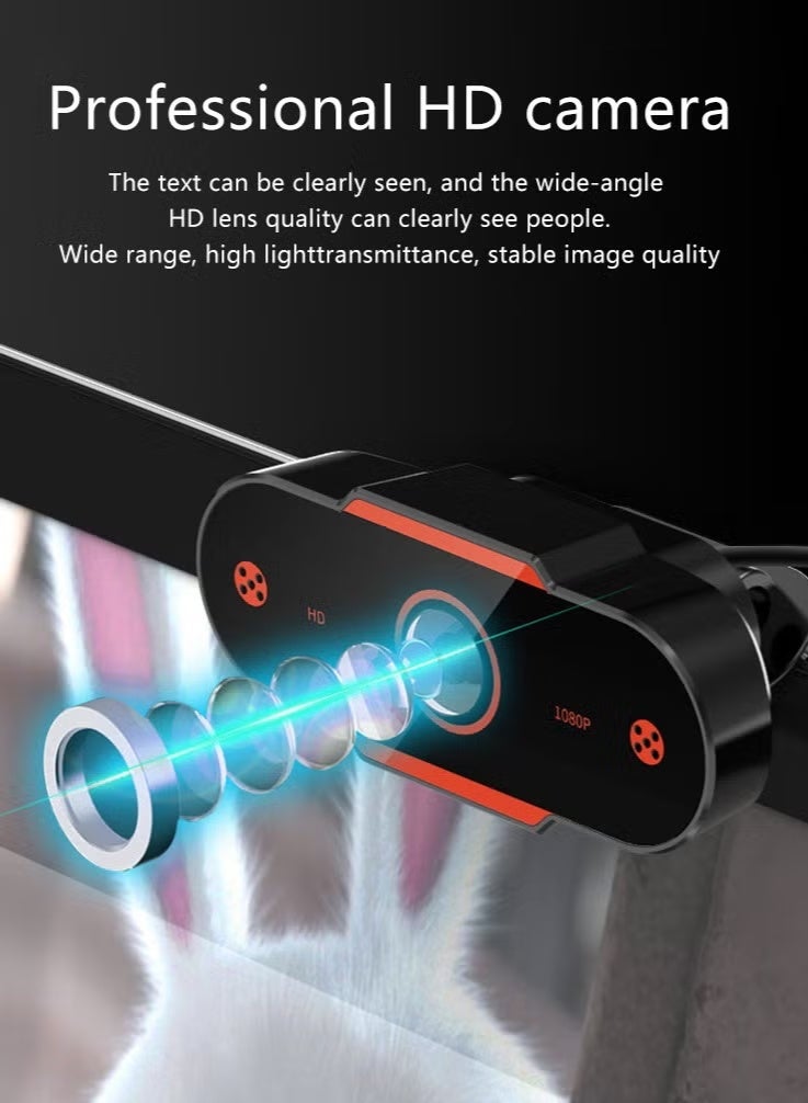 زيترا 1080P HD USB الكمبيوتر كاميرا الويب مع قوس قابل للفصل سطح المكتب الكمبيوتر المحمول بث الويب دروس التدريس اجتماع الفيديو - Image 2