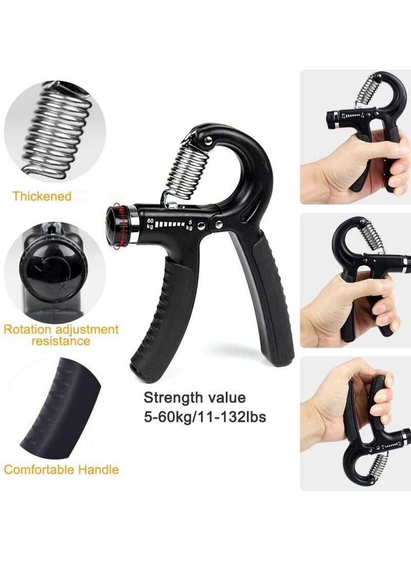 كيل › مجموعة من 6 قطع من أدوات تقوية قبضة اليد القابلة للتعديل – مجموعة أدوات تمرين الساعد والمعصم والأصابع، جهاز تدريب القبضة المانع للانزلاق، حلقة مقاومة الأصابع، مثالية للياقة البدنية وتخفيف التوتر والتعافي - Image 3