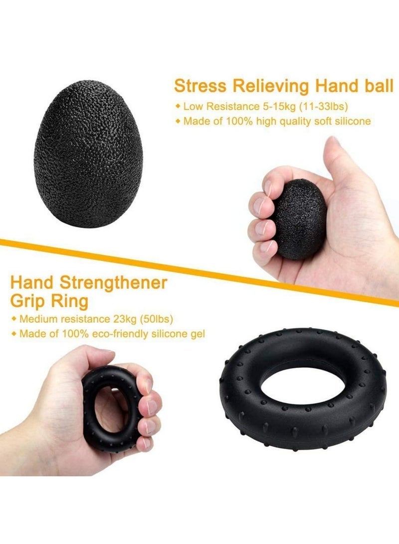 كيل › مجموعة من 6 قطع من أدوات تقوية قبضة اليد القابلة للتعديل – مجموعة أدوات تمرين الساعد والمعصم والأصابع، جهاز تدريب القبضة المانع للانزلاق، حلقة مقاومة الأصابع، مثالية للياقة البدنية وتخفيف التوتر والتعافي - Image 5