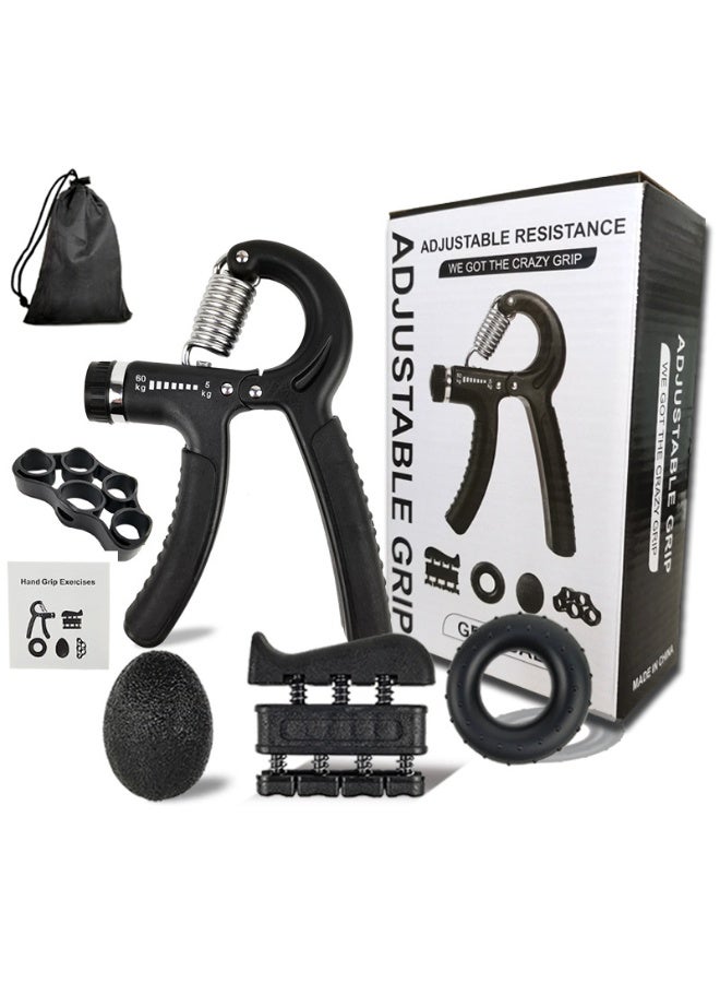كيل › مجموعة من 6 قطع من أدوات تقوية قبضة اليد القابلة للتعديل – مجموعة أدوات تمرين الساعد والمعصم والأصابع، جهاز تدريب القبضة المانع للانزلاق، حلقة مقاومة الأصابع، مثالية للياقة البدنية وتخفيف التوتر والتعافي - Image 1