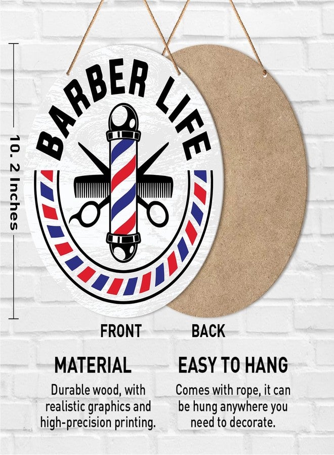 Muktoujaumai Salon Wall Decor, Barber Shop Hanging Sign Decor Farmhouse Wall Decoration Wood Sign, Gift for Barbers Hairdresser Hairstylist, Barber Life - Image 2